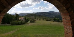 Blick von einer Ruine Richtung Terme